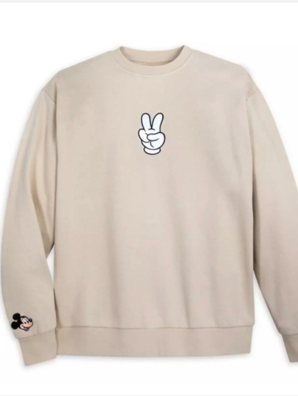 Disney Parks Mickey Mouse Peace Sign Pullover Sweatshirt for Adults